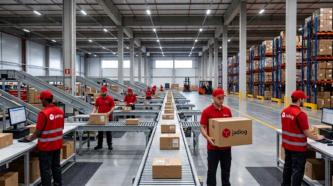 Operação Jadlog no centro de distribuição